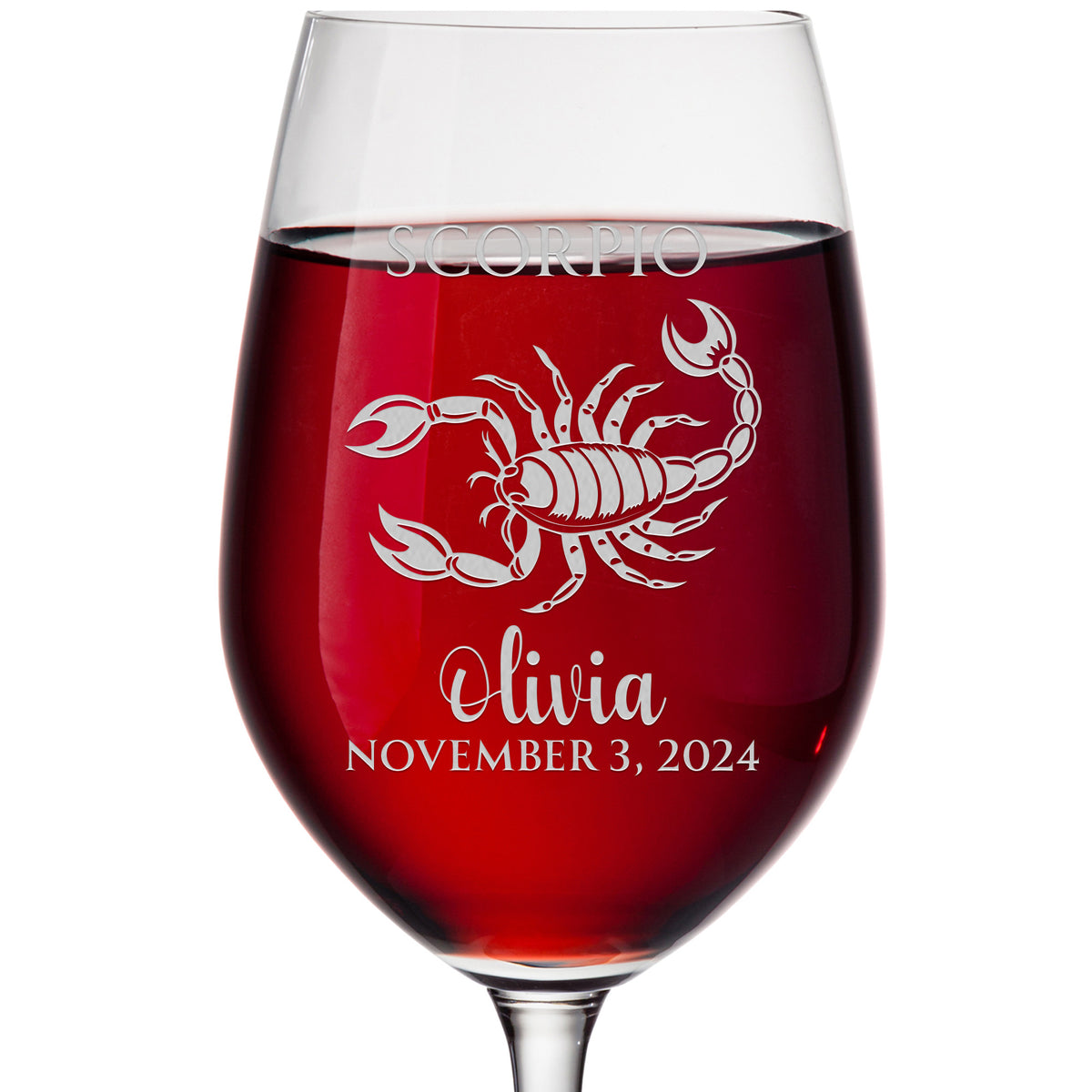 Personalized Wine Glass - Astrology - "SCORPIO"