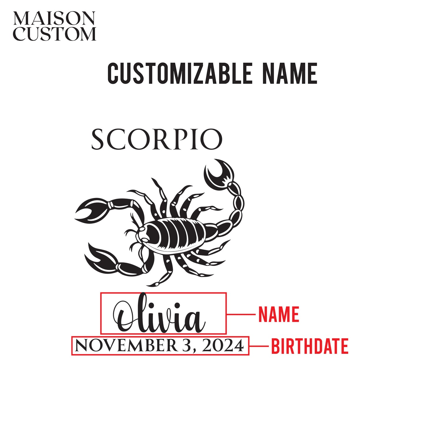 Personalized Wine Glass - Astrology - SCORPIO