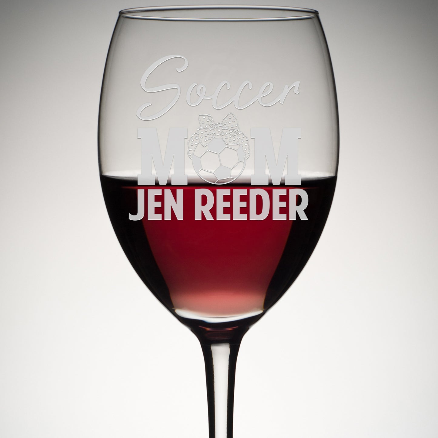 Personalized Wine Glass - Soccer Mom