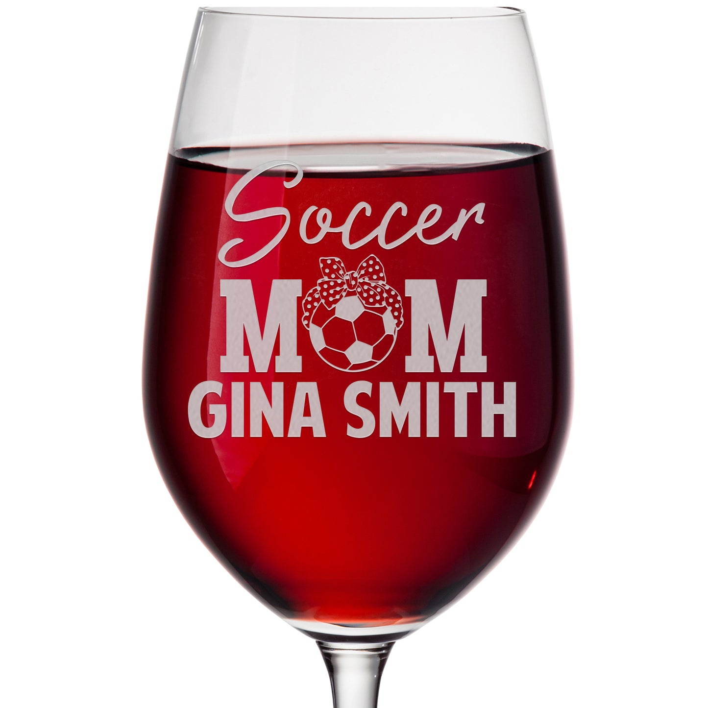 Personalized Wine Glass - Soccer Mom