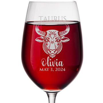 Personalized Wine Glass - Astrology - 