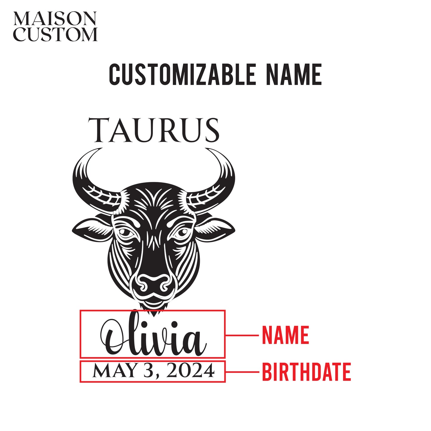 Personalized Stemless Wine Glass - Astrology - TAURUS