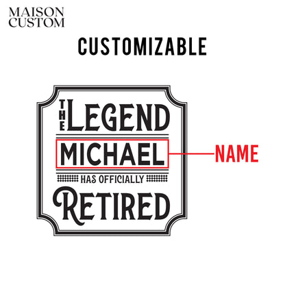 Personalized Decanter - "Legend Has Retired"