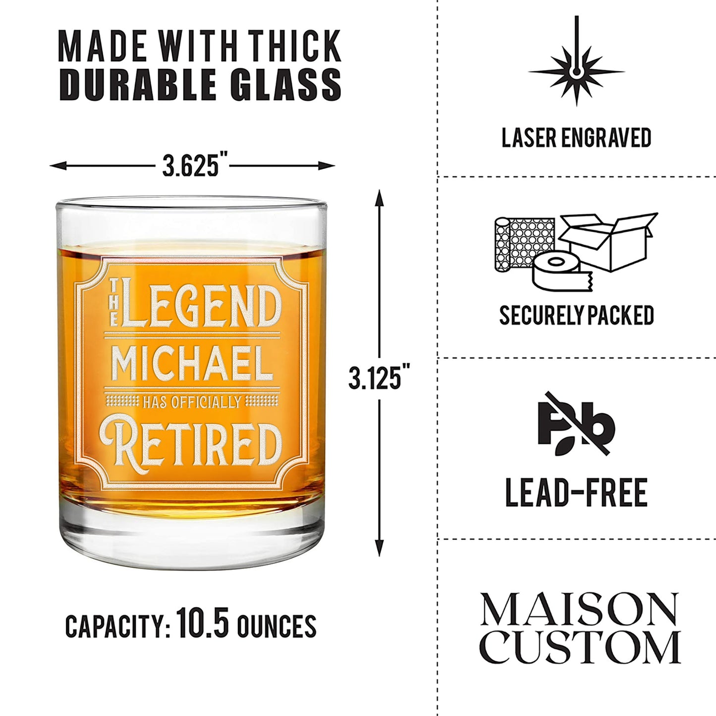 Personalized Decanter - "Legend Has Retired"