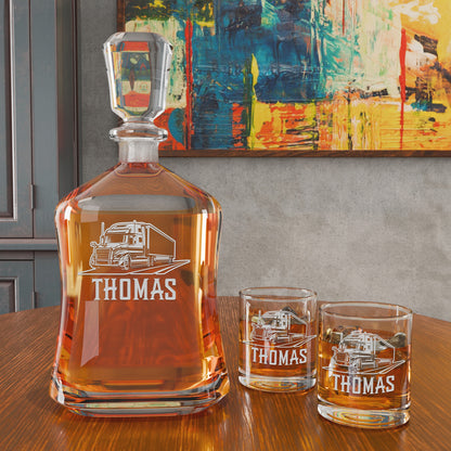 Personalized Decanter - "18 Wheeler"