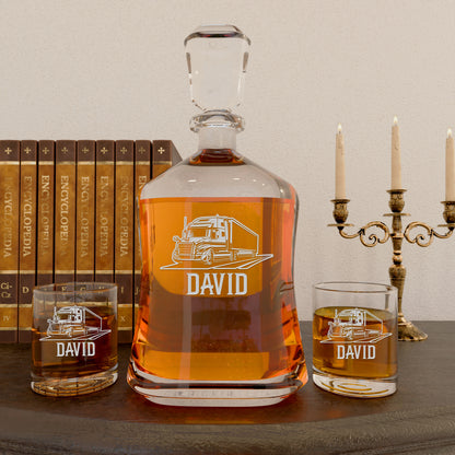 Personalized Decanter - "18 Wheeler"