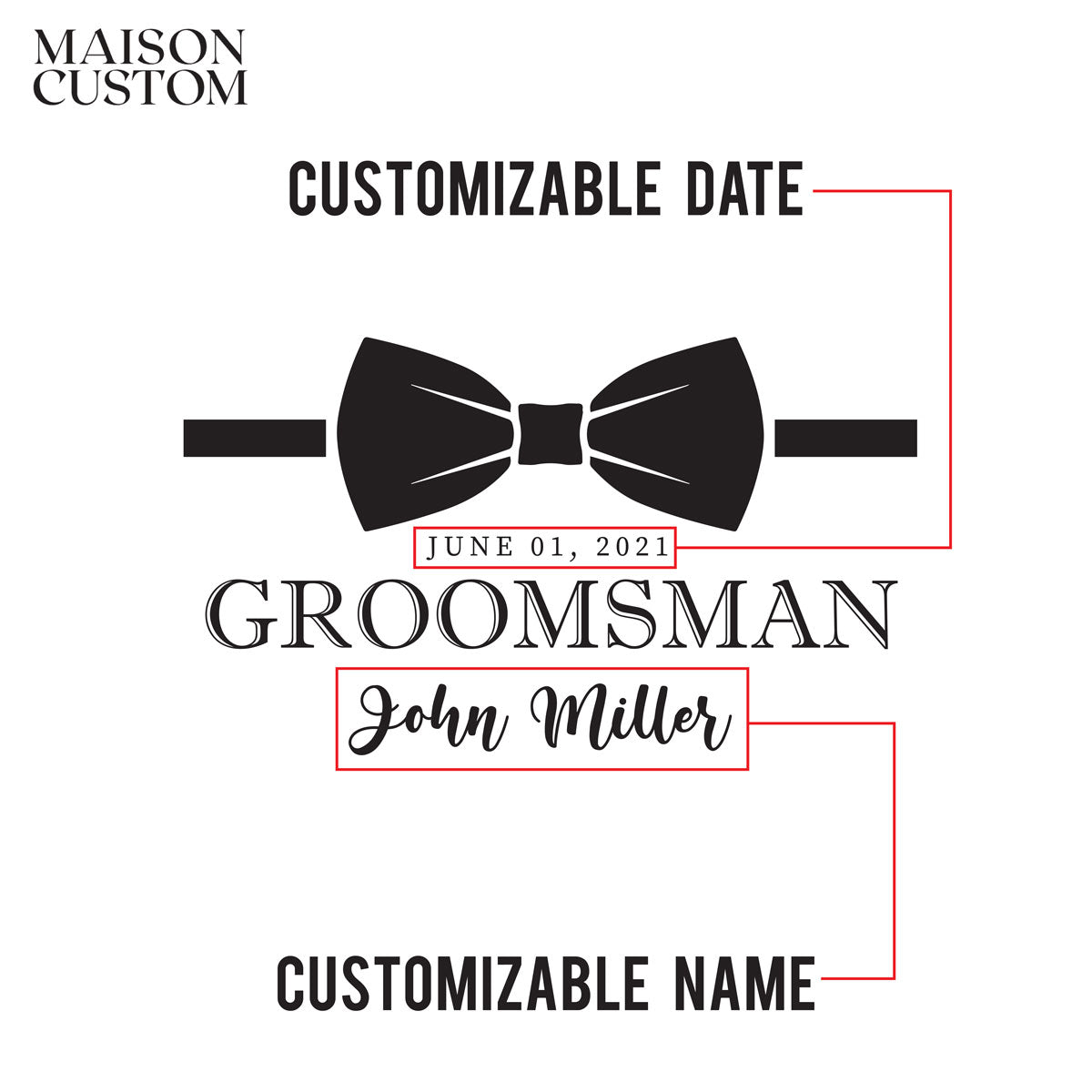 Personalized Beer Can Glass - "Groomsman Bowtie"