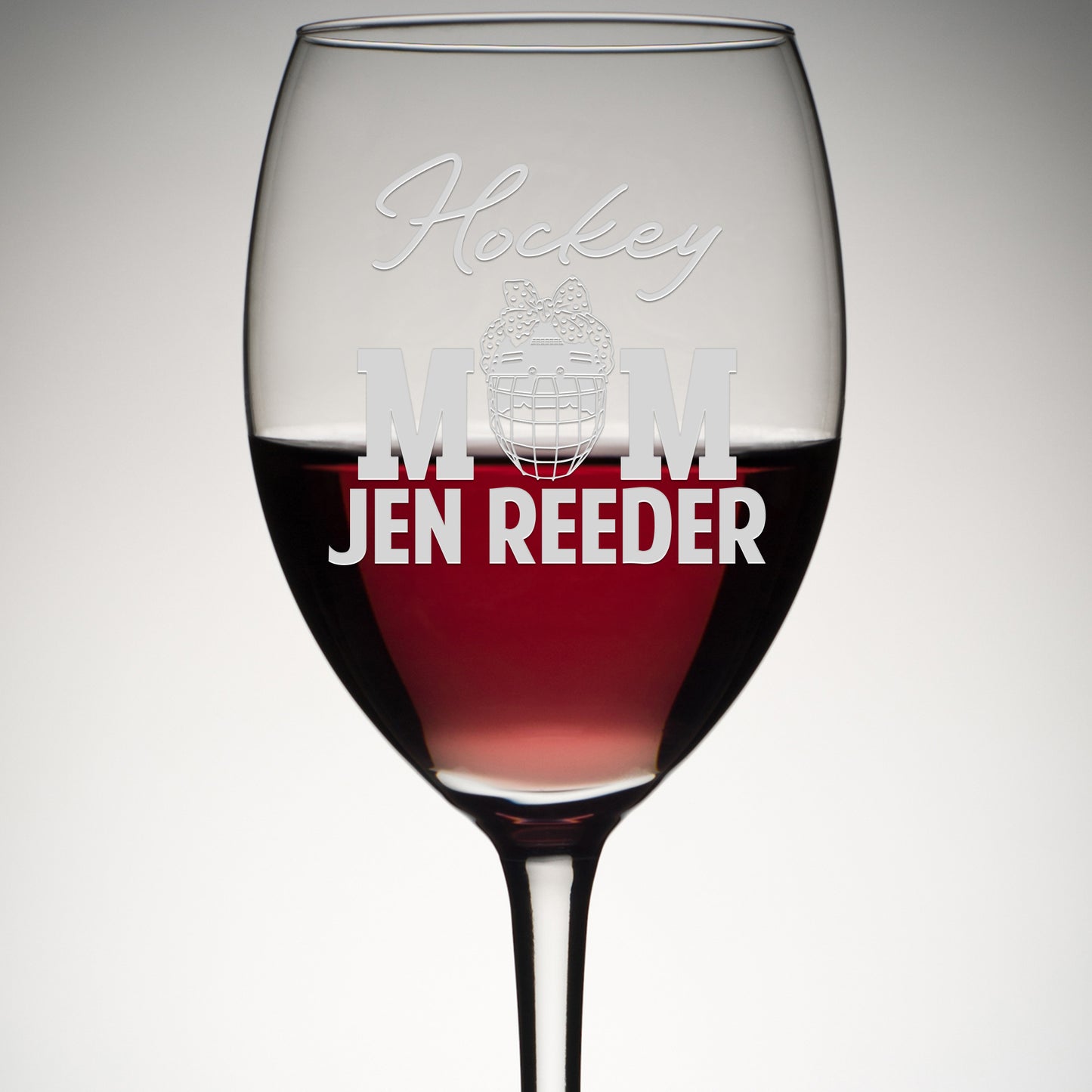 Personalized Wine Glass - Hockey Mom