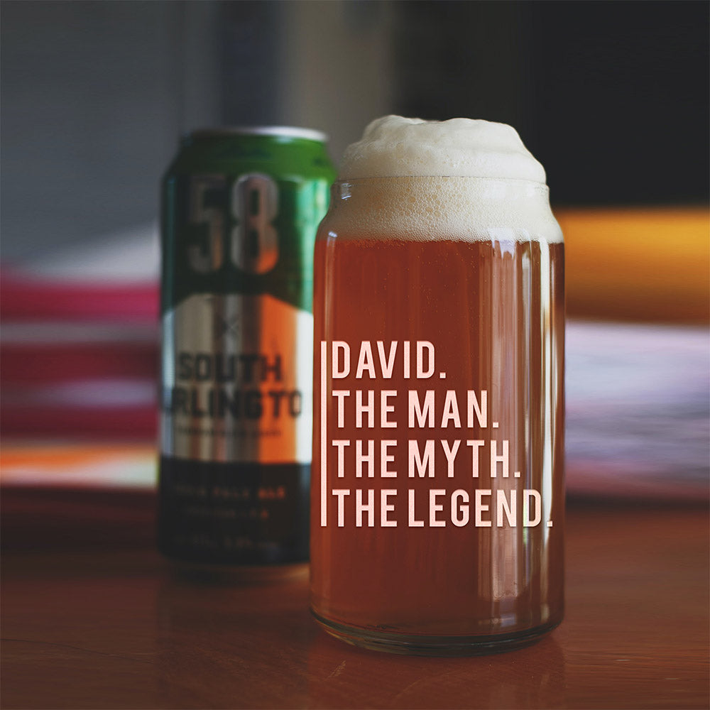 Personalized Beer Can Glass - "The Legend"