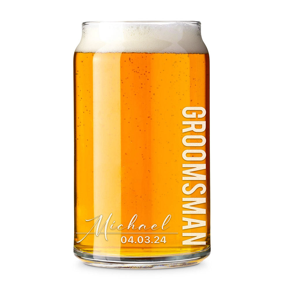 Personalized Groomsman Beer Can Glass - Personalized Groomsmen Gifts ...