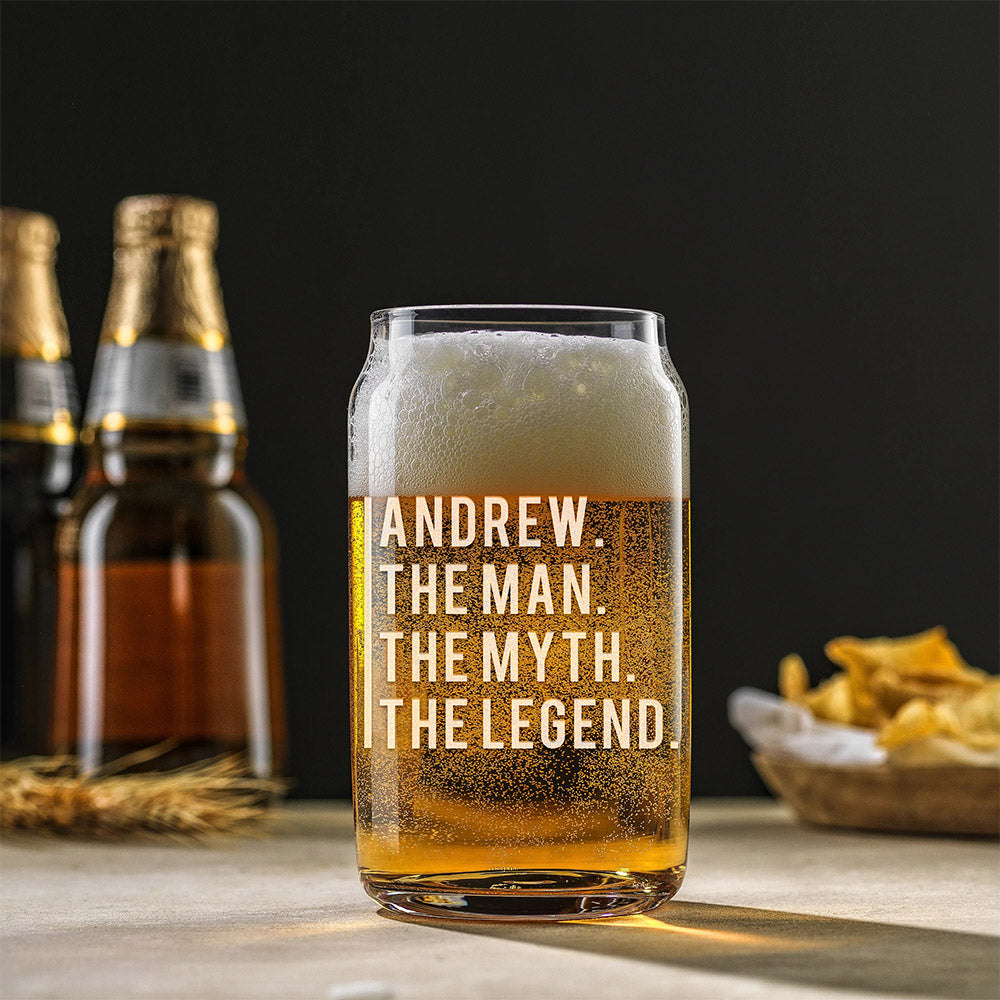 Personalized Beer Can Glass - "The Legend"