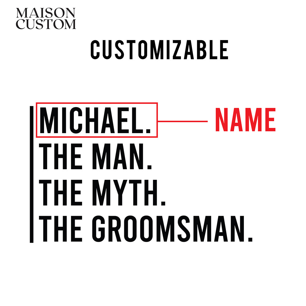 Personalized Beer Can Glass - "The Man, The Myth, The Groomsman"