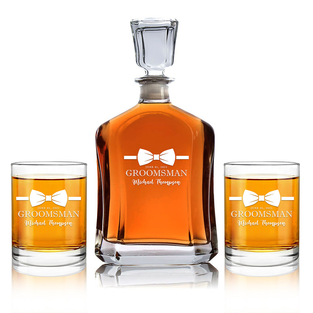 Carafe personnalisée - « Nœud papillon de garçon d'honneur »