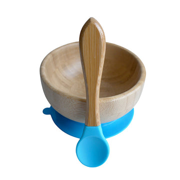 Personalized Baby Bamboo Suction Bowl - Blue