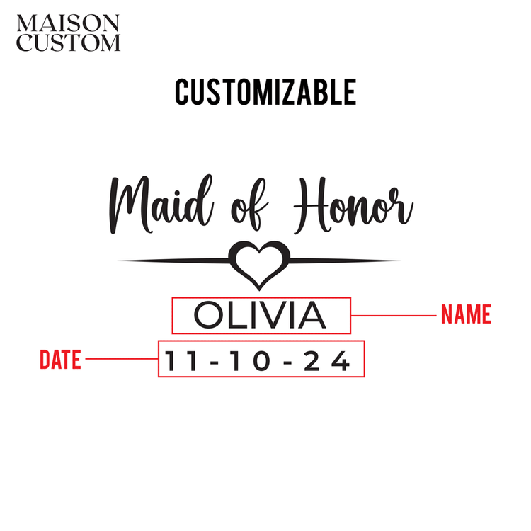 Personalized Champagne Flute - "Maid of Honor"