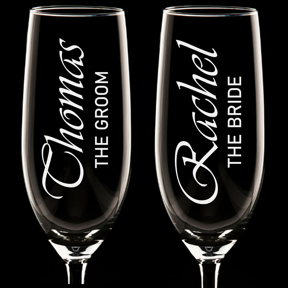 Personalized Champagne Flute Glass Set Wedding Gift- Anniversary – MAISON  CUSTOM