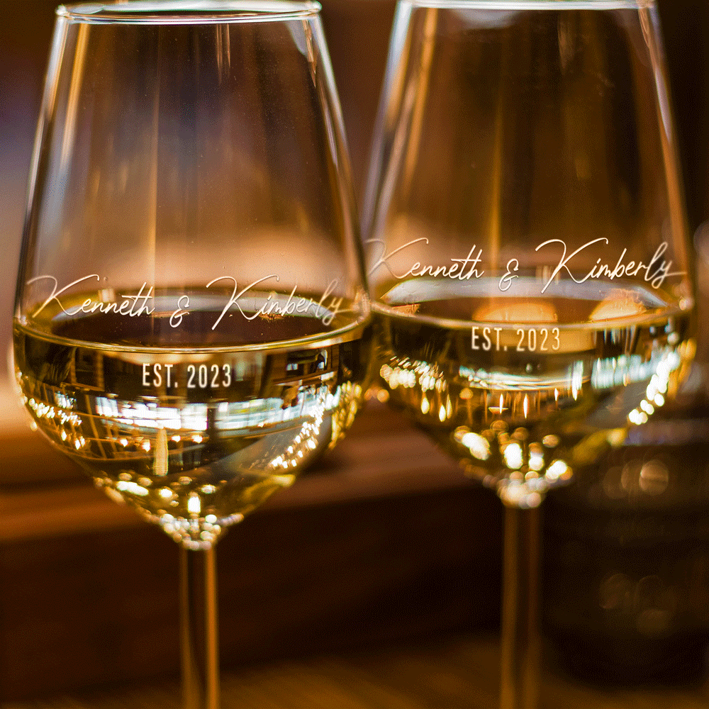 Personalized Wine Glass - "Couple's Names"