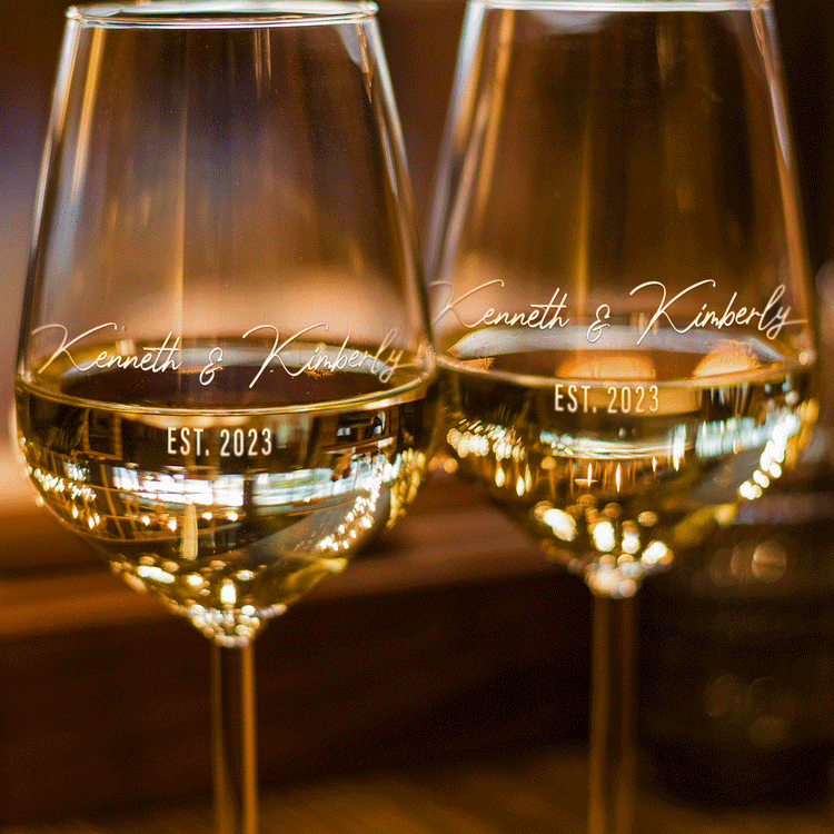 Personalized Wine Glass - "Couple's Names"