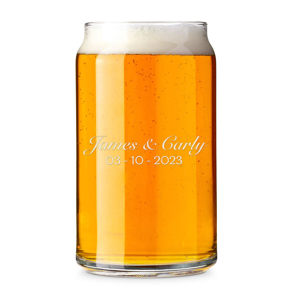 Custom Logo Engraved Beer Can Glass