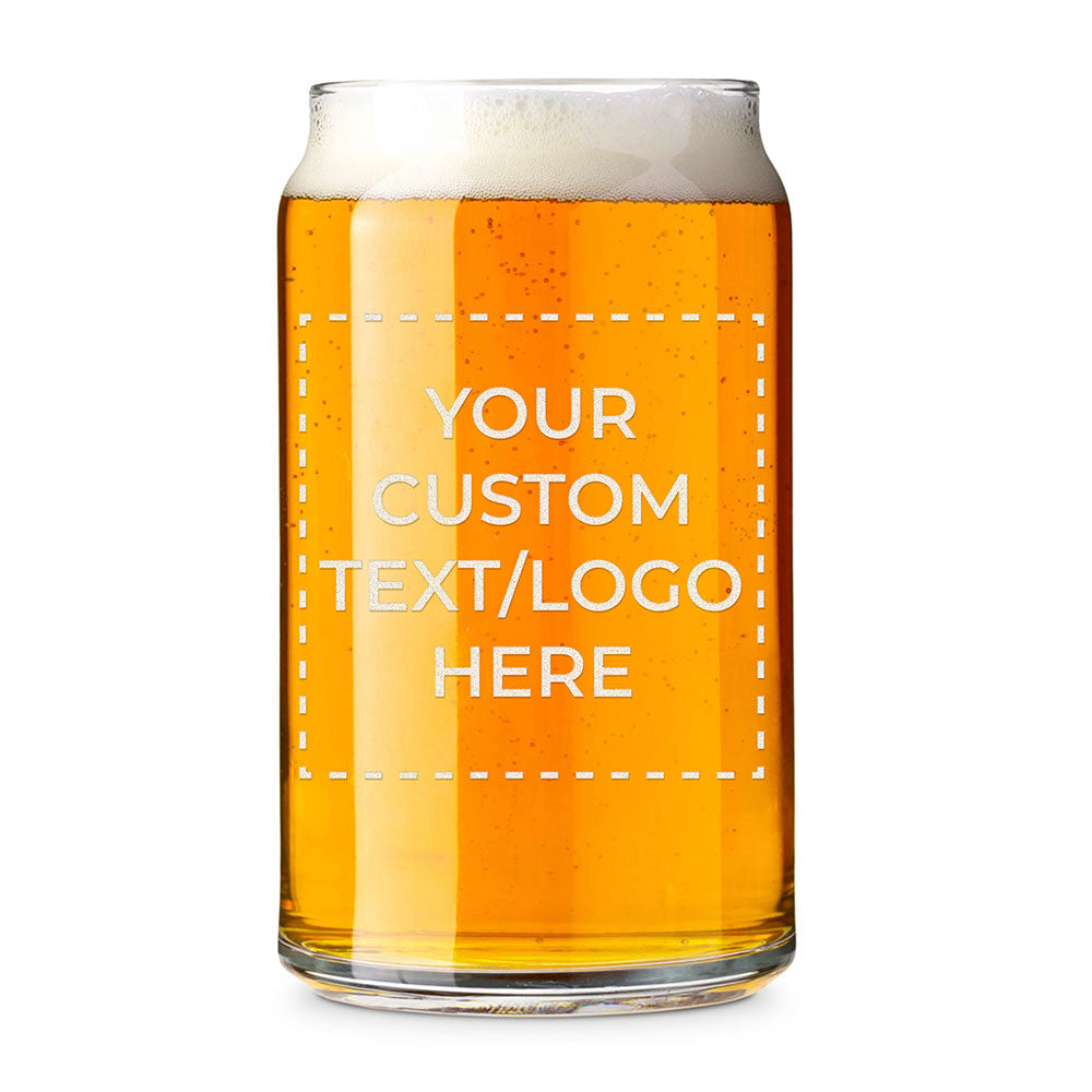 Custom Logo Engraved Beer Can Glass