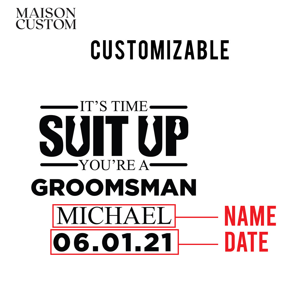 Personalized Beer Mug - "Suit Up Groomsman"