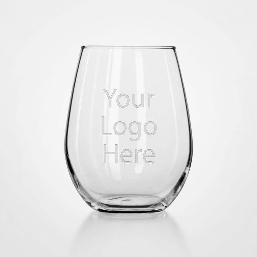 Verre à vin sans pied gravé – « Logo personnalisé »