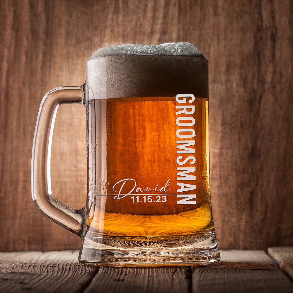 Personalized Beer Mug - "Signature Groomsman"