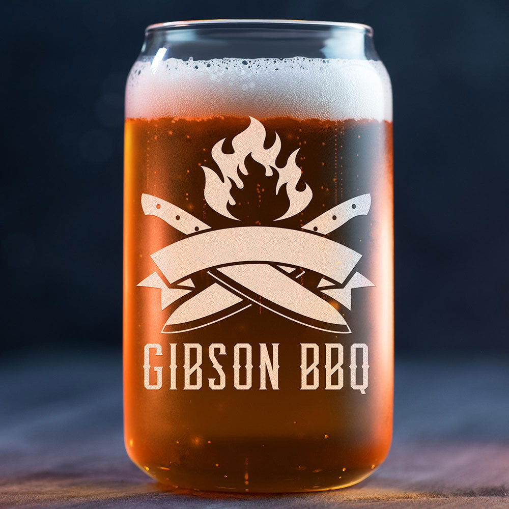 Custom Logo Engraved Beer Can Glass