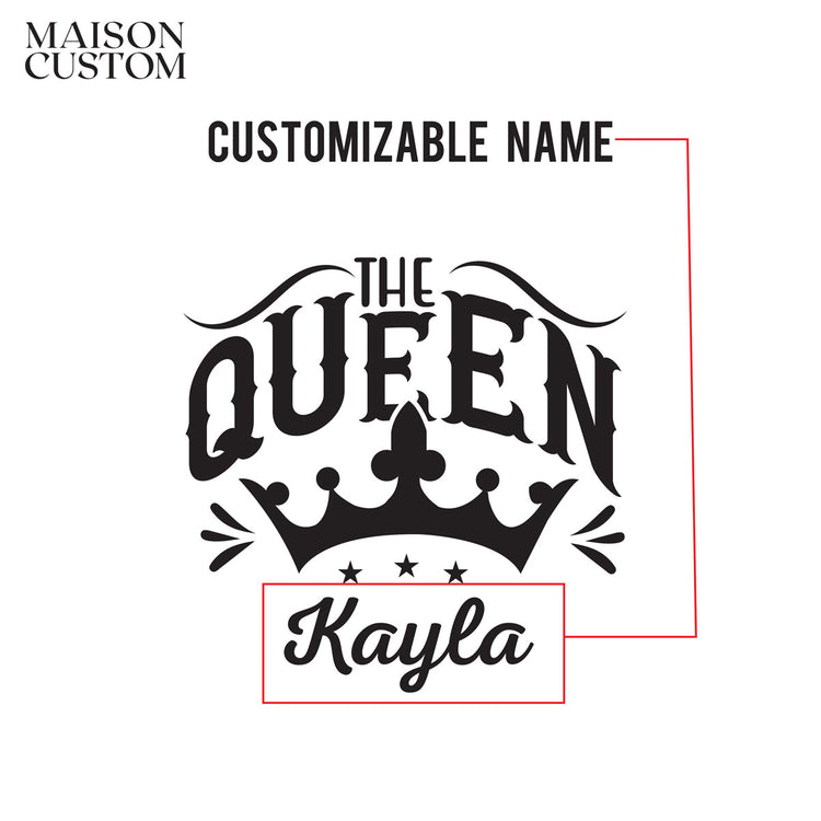 Personalized Stemless Wine Glass - "The Queen"