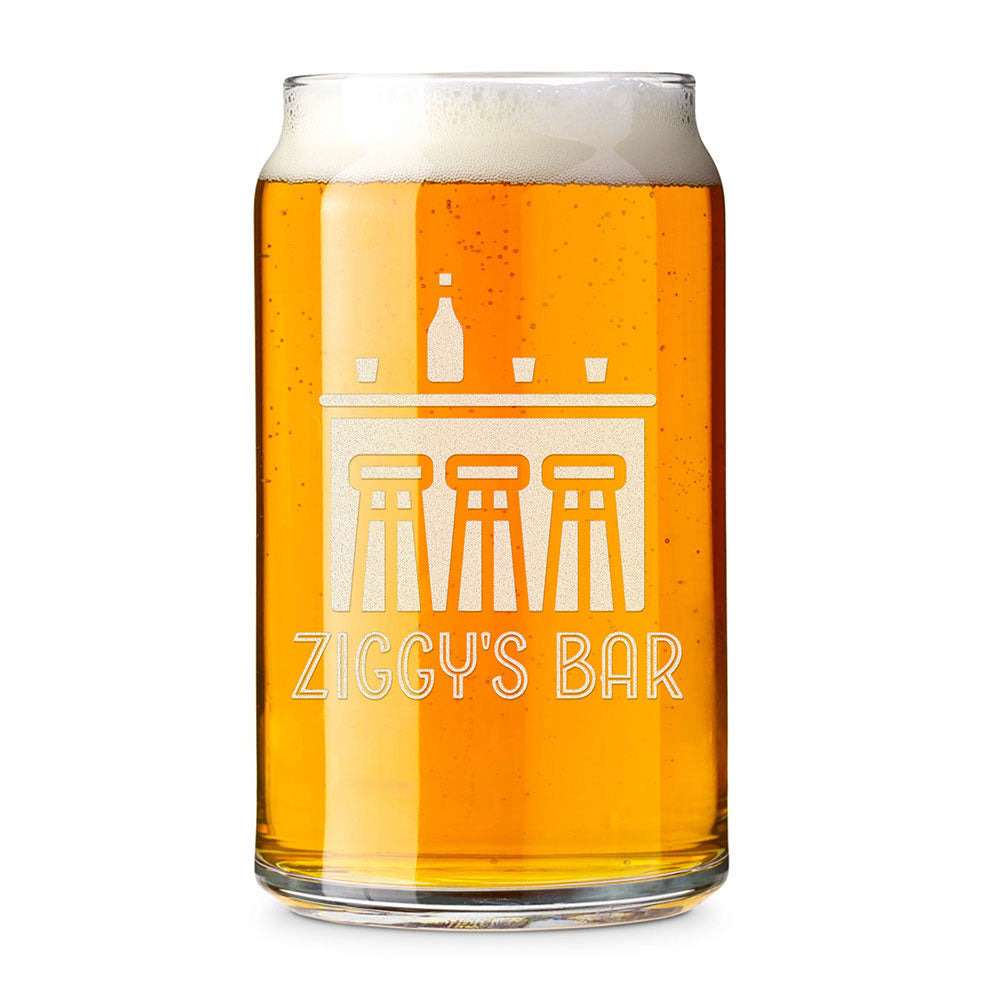 Custom Logo Engraved Beer Can Glass