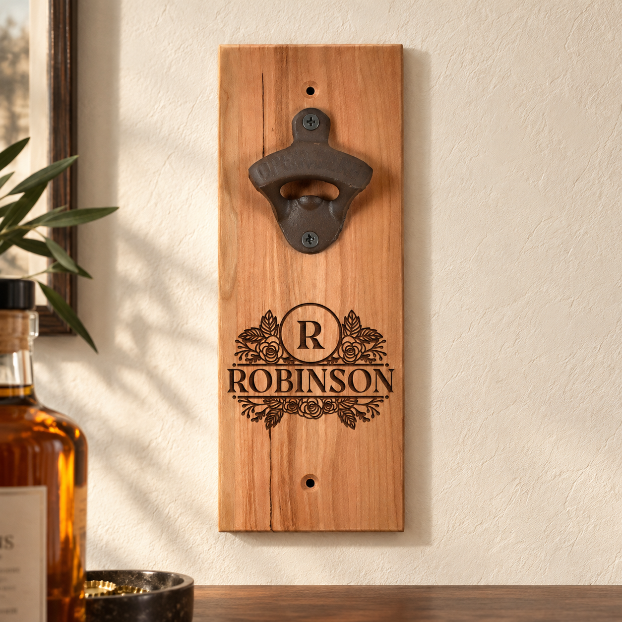 The Popper - Cherry -Personalized Wall-Mounted Bottle Opener