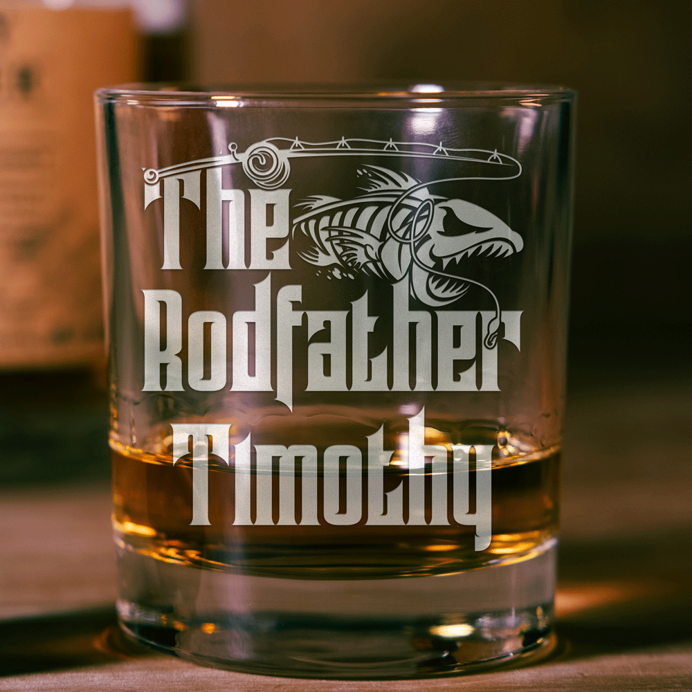 Personalized Whiskey Glass - "The Rodfather"