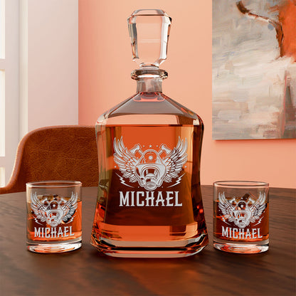 Personalized Decanter - "Firefighter Wings"