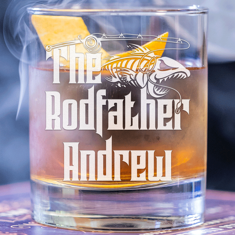 Personalized Whiskey Glass - "The Rodfather"