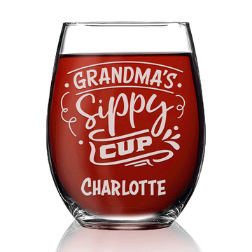 Personalized Stemless Wine Glass - 