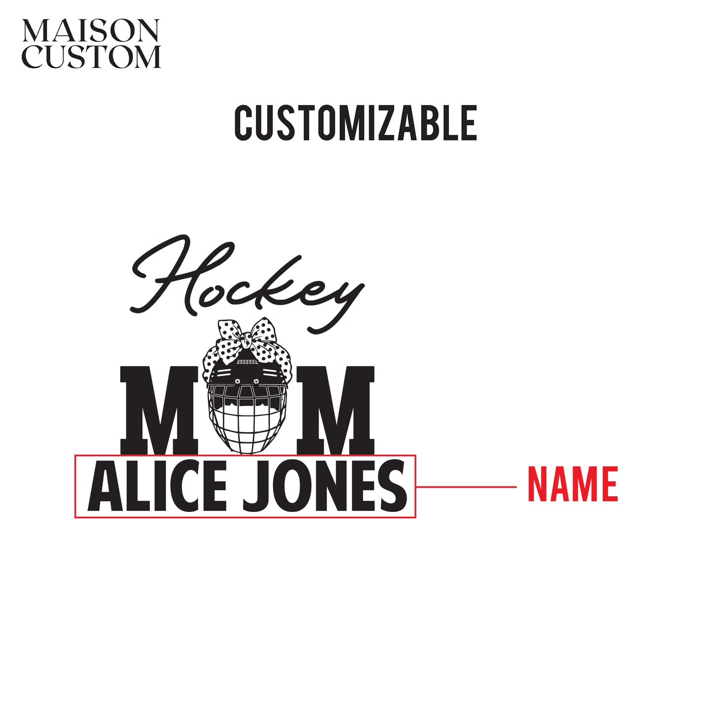 Personalized Wine Glass - Hockey Mom