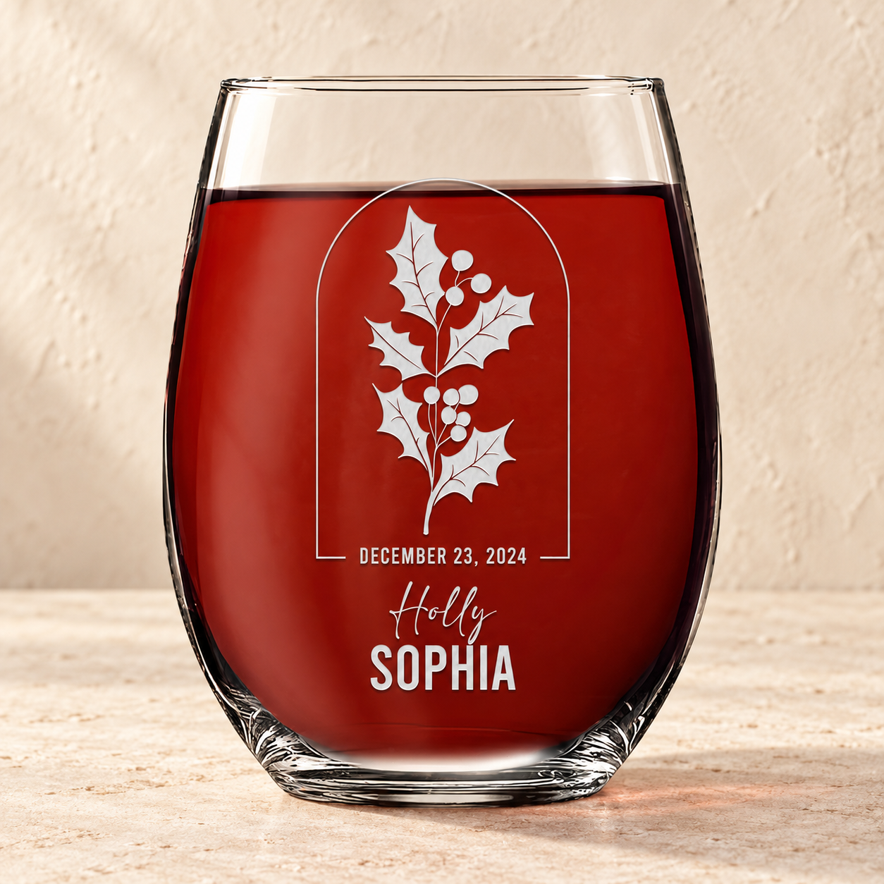 Verre à vin sans pied personnalisé - "La Reine"