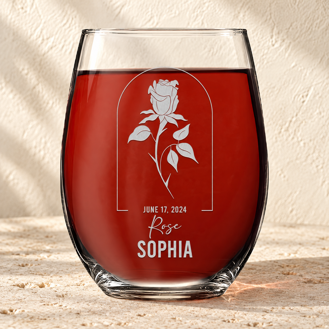 Verre à vin sans pied personnalisé - "La Reine"