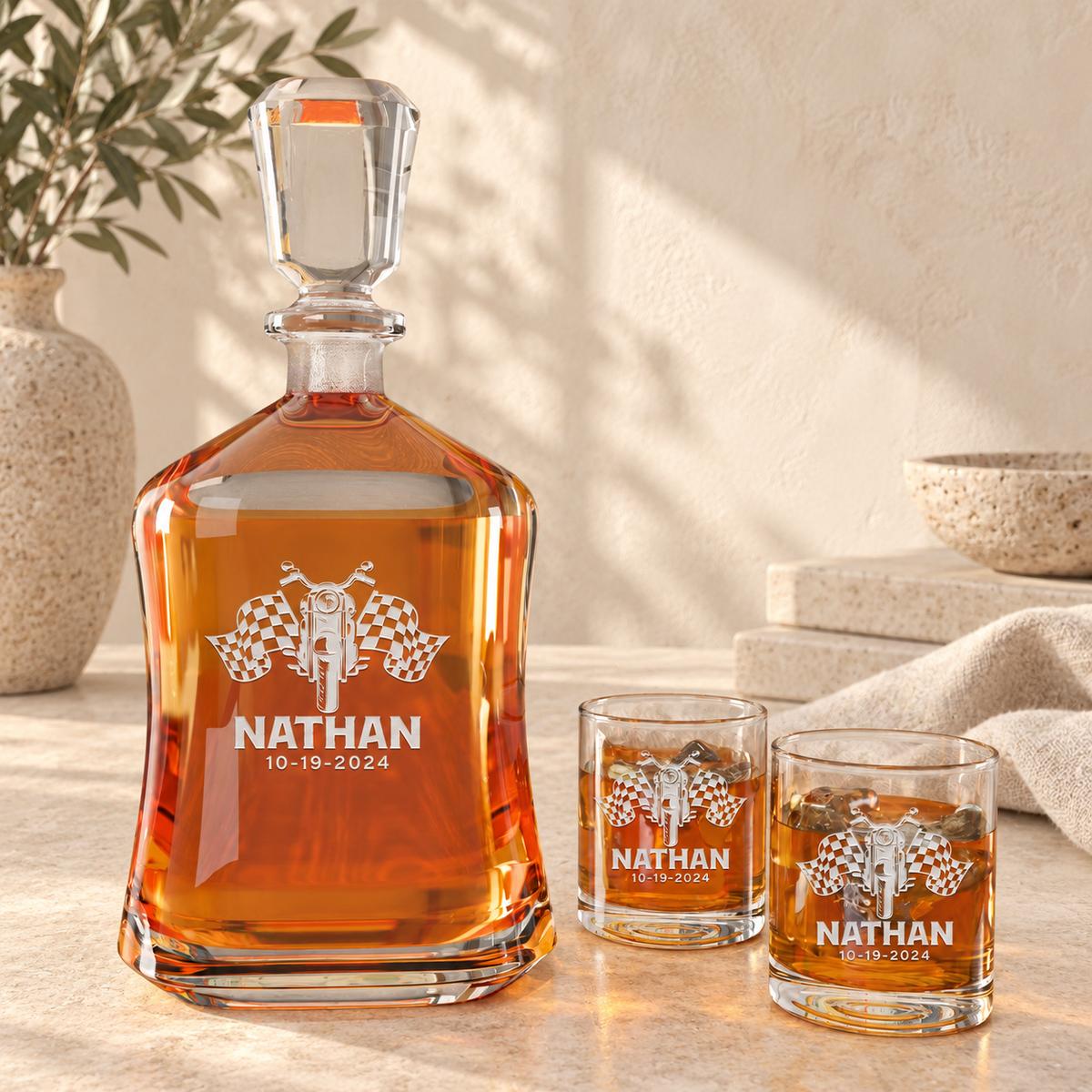 Personalized Decanter - "Motorcycle"