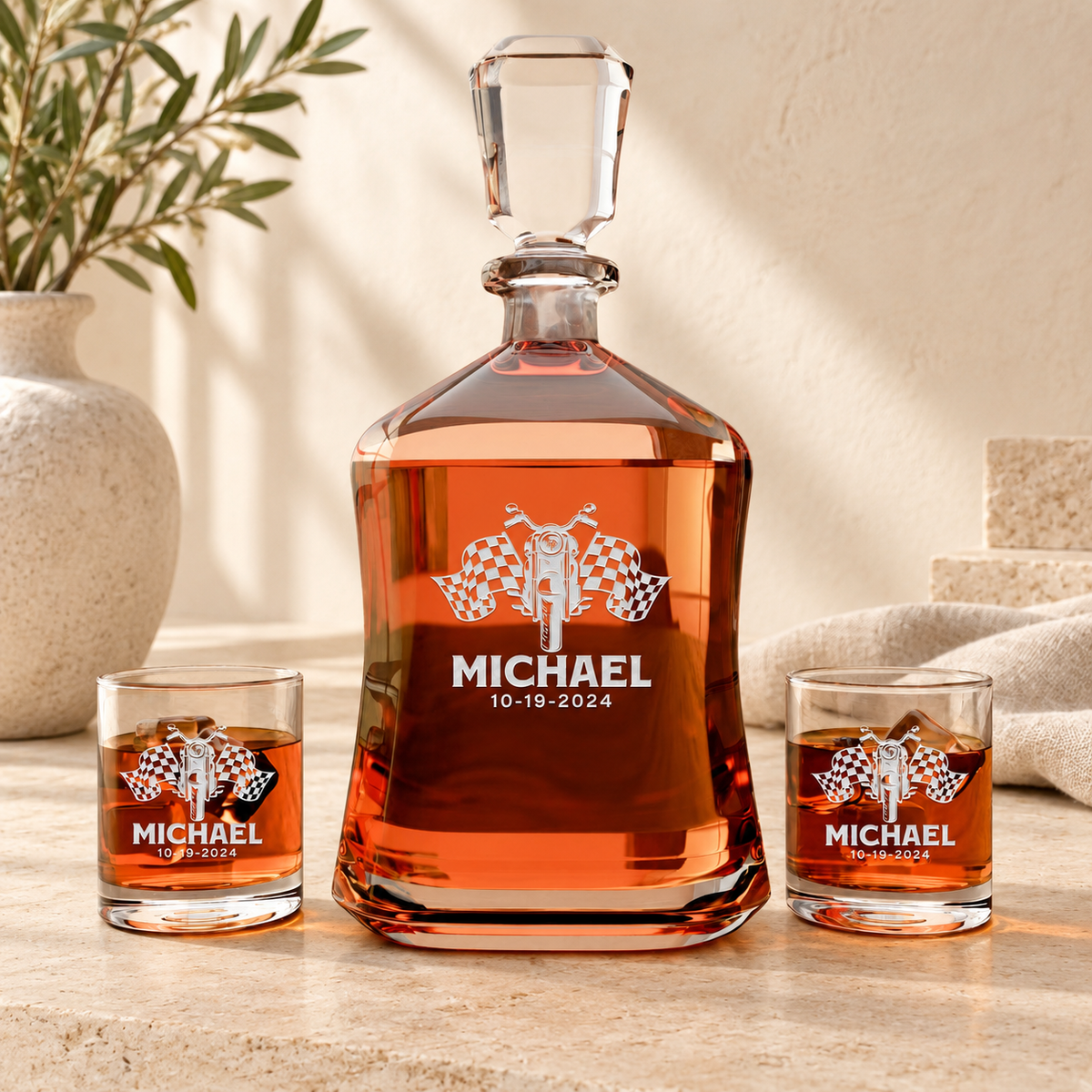 Personalized Decanter - "Motorcycle"