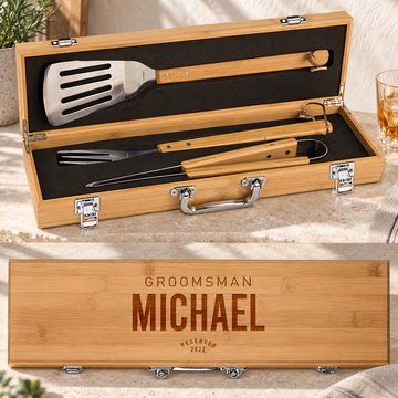 The Sizzle BBQ Box Set - "Groomsman Reserved" — editorial product photograph