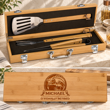The Sizzle BBQ Box Set - "O'fishally Retired" — editorial product photograph