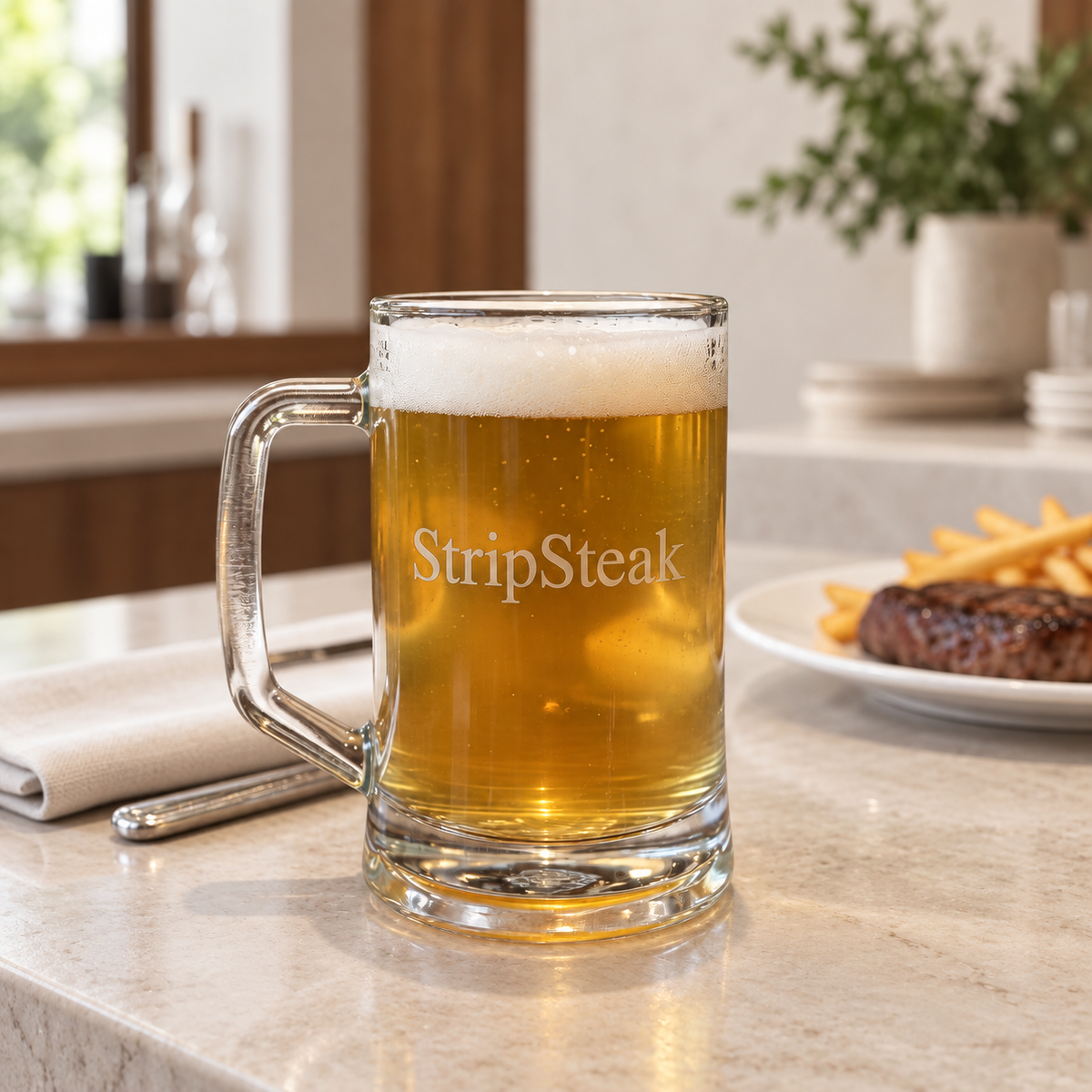 Custom Logo Engraved Beer Mugs — editorial product photograph