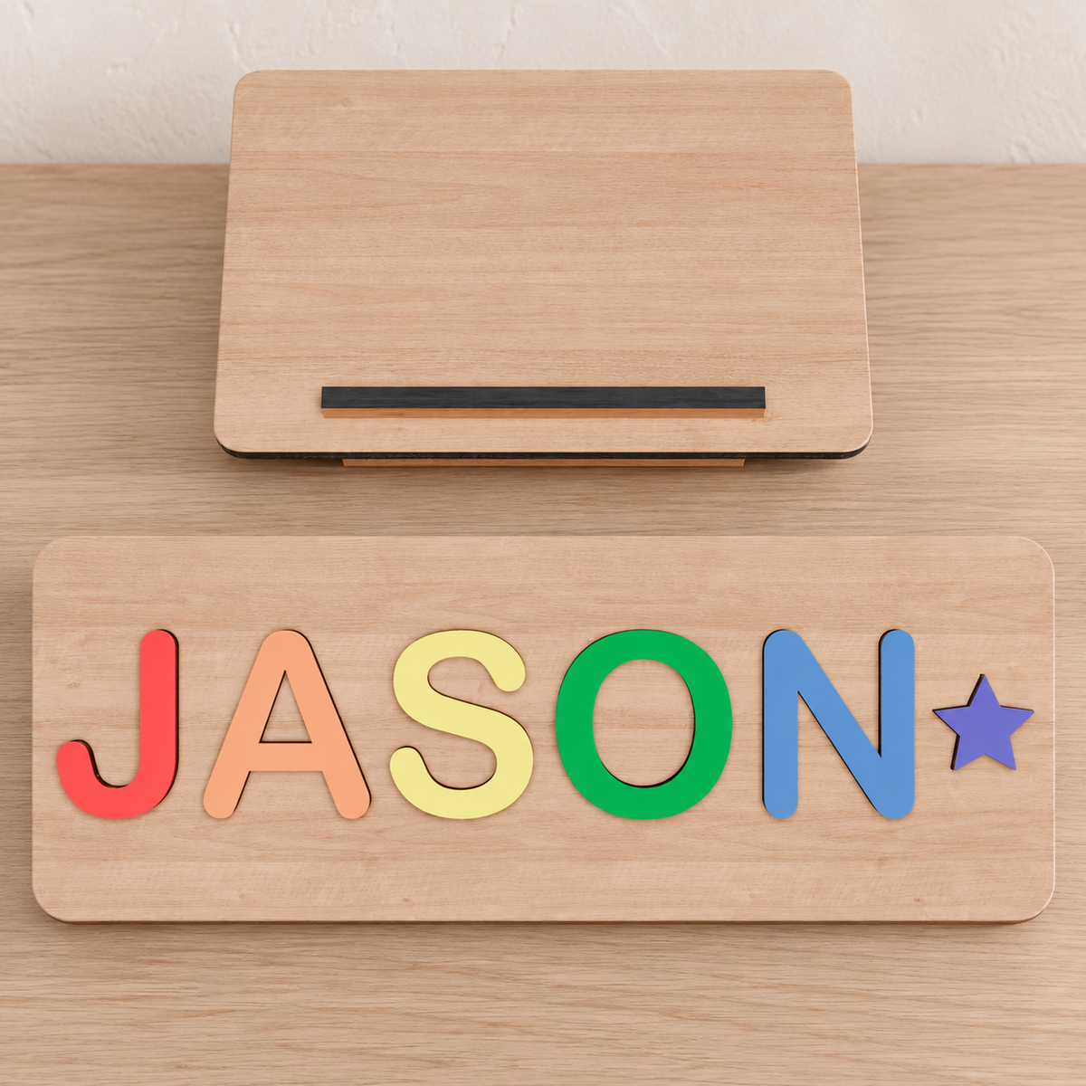Personalized Wooden Name Puzzle - "Baby Toy" — editorial product photograph