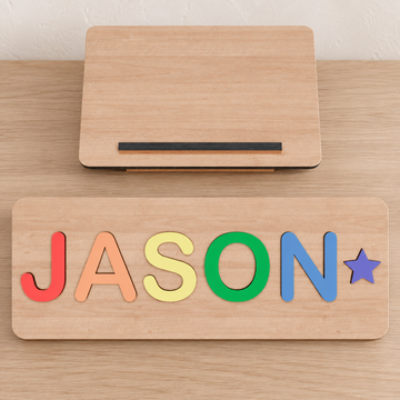 Personalized Wooden Name Puzzle - "Baby Toy" — editorial product photograph