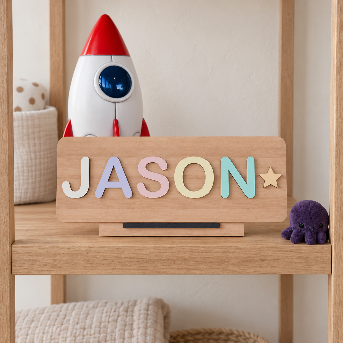 Personalized Wooden Name Puzzle - "Baby Toy" — editorial product photograph