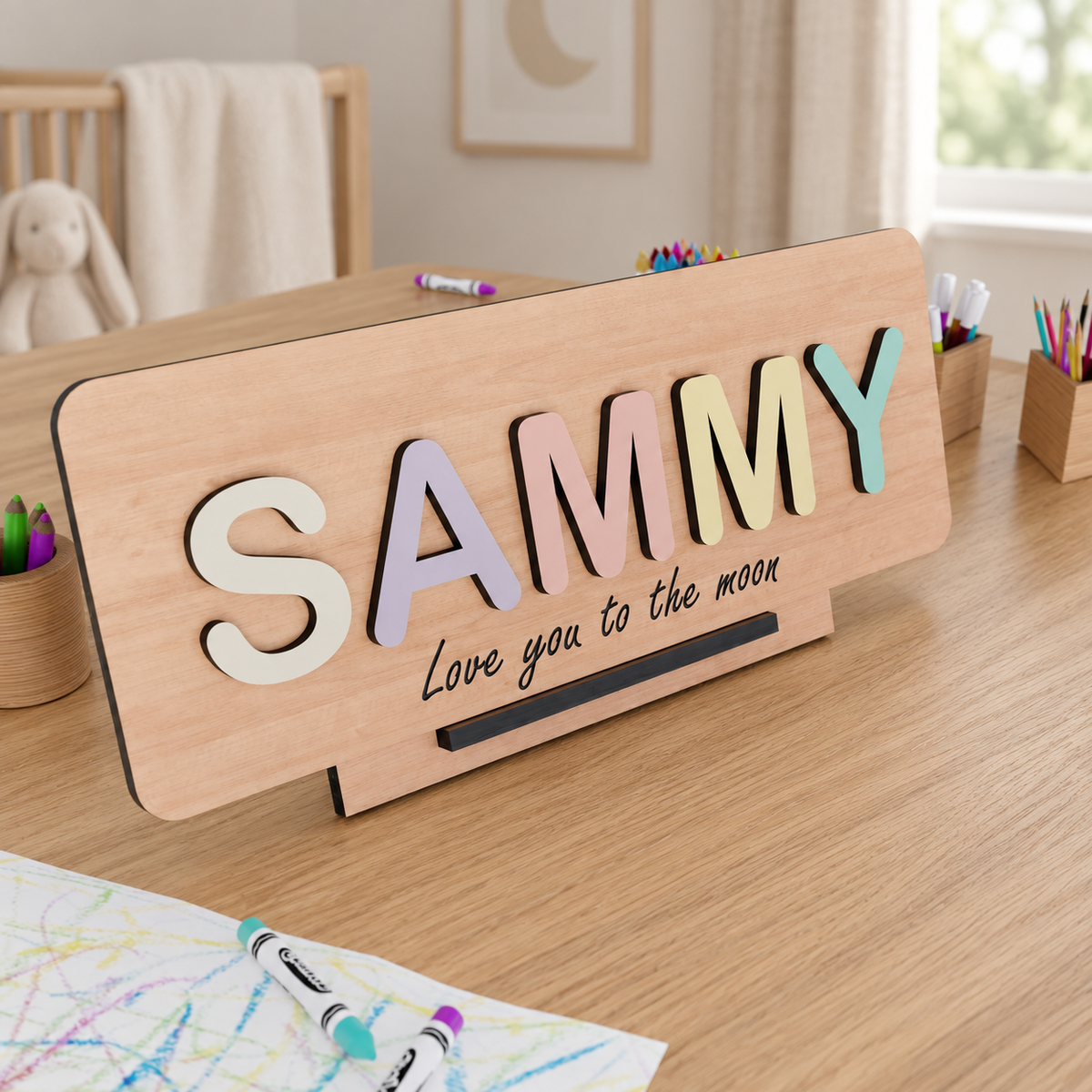 Personalized Wooden Name Puzzle - "Baby Toy" — editorial product photograph