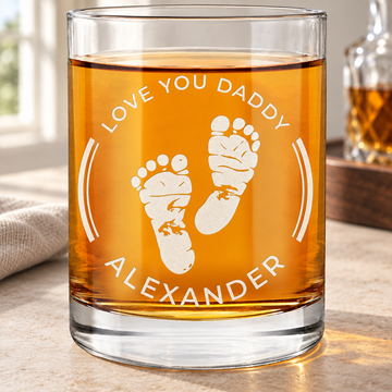 Personalized Whiskey Glass - "LOVE YOU DADDY" — editorial product photograph