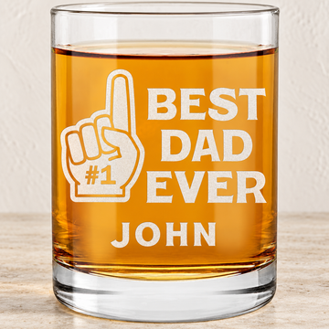 Personalized Whiskey Glass - "Best Dad Ever" — editorial product photograph