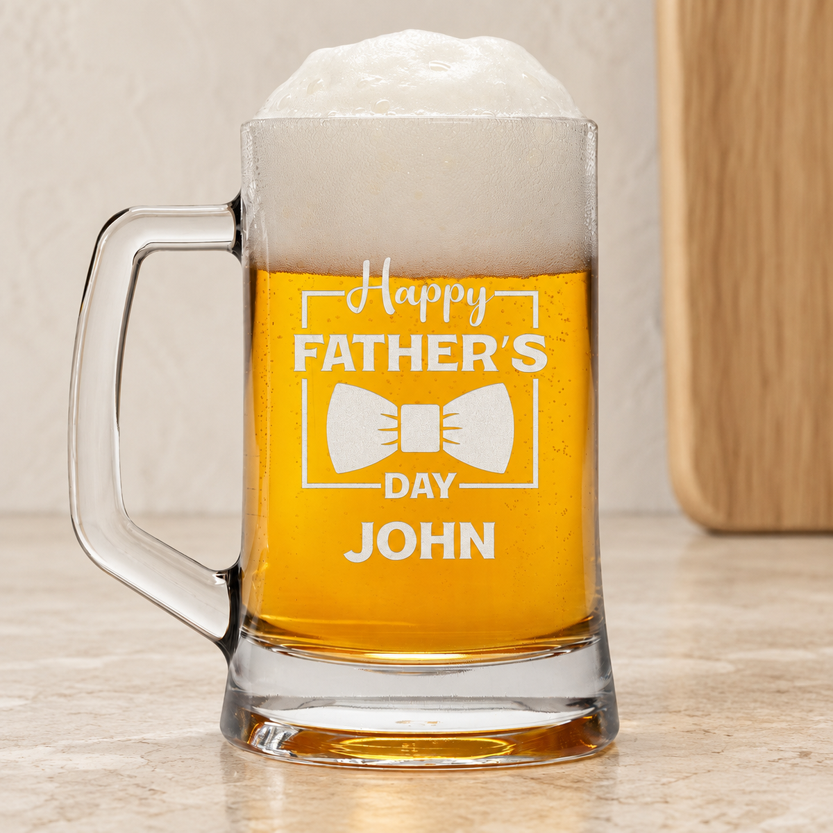 Personalized Beer Mug - "Happy Father's Day" — editorial product photograph